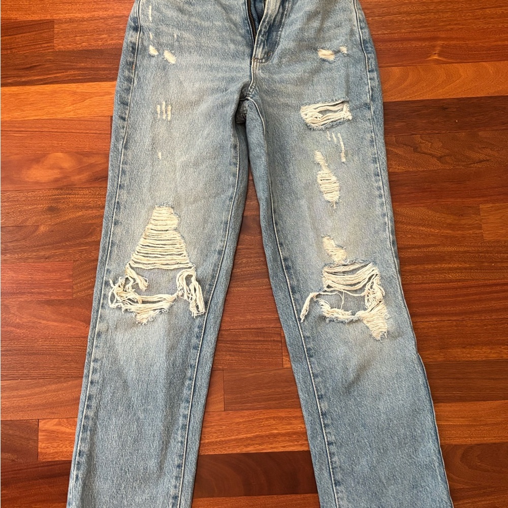 Garage Blue Boyfriend Distressed Denim